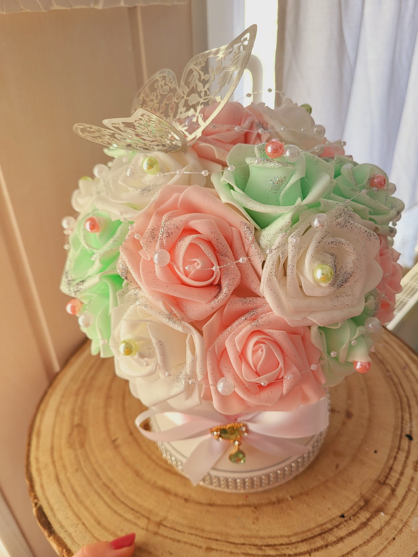 Box florale avec boîte et led