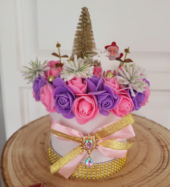 Boite florale pour Noël