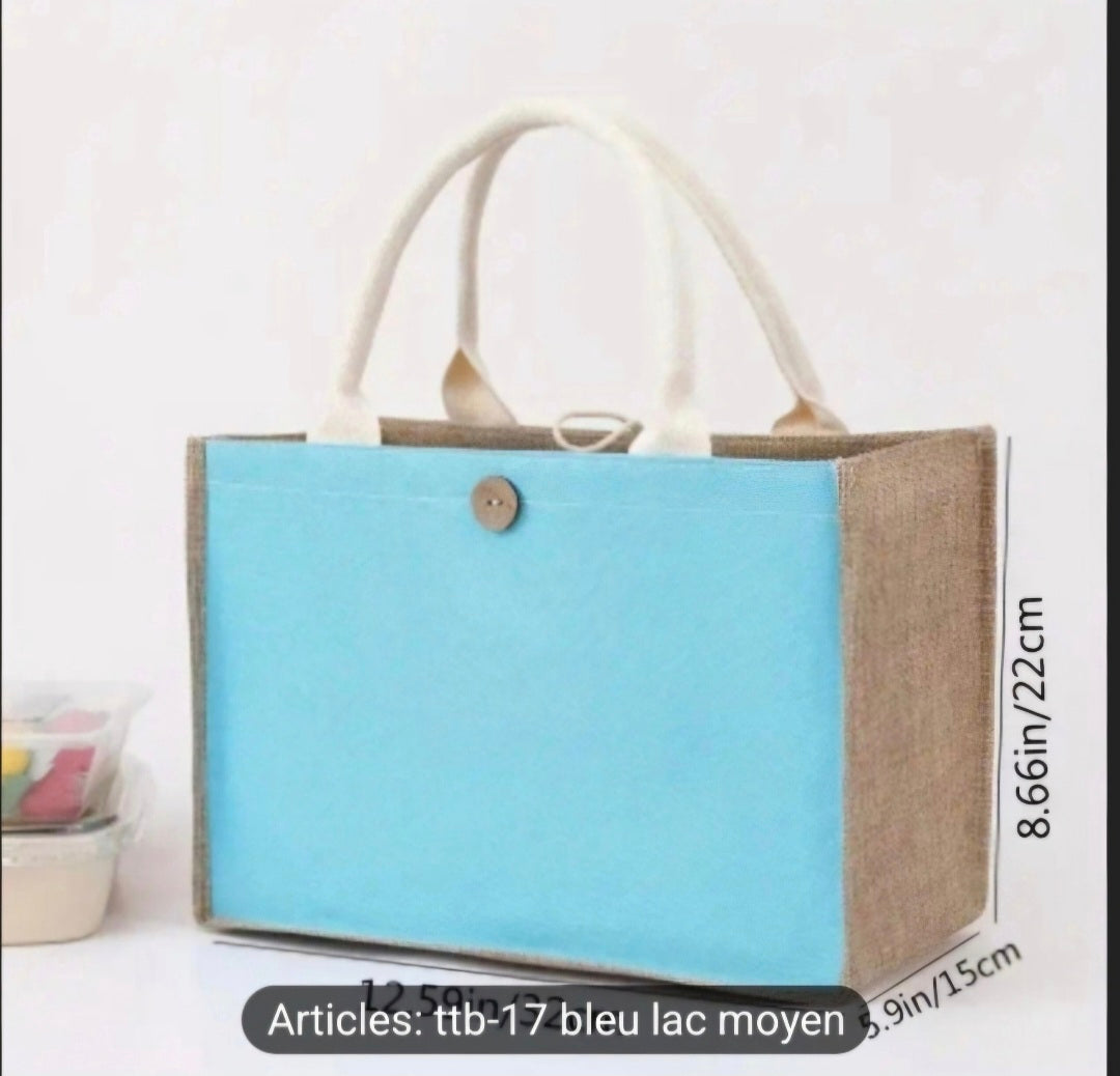 Sac e. Toile jute et coton