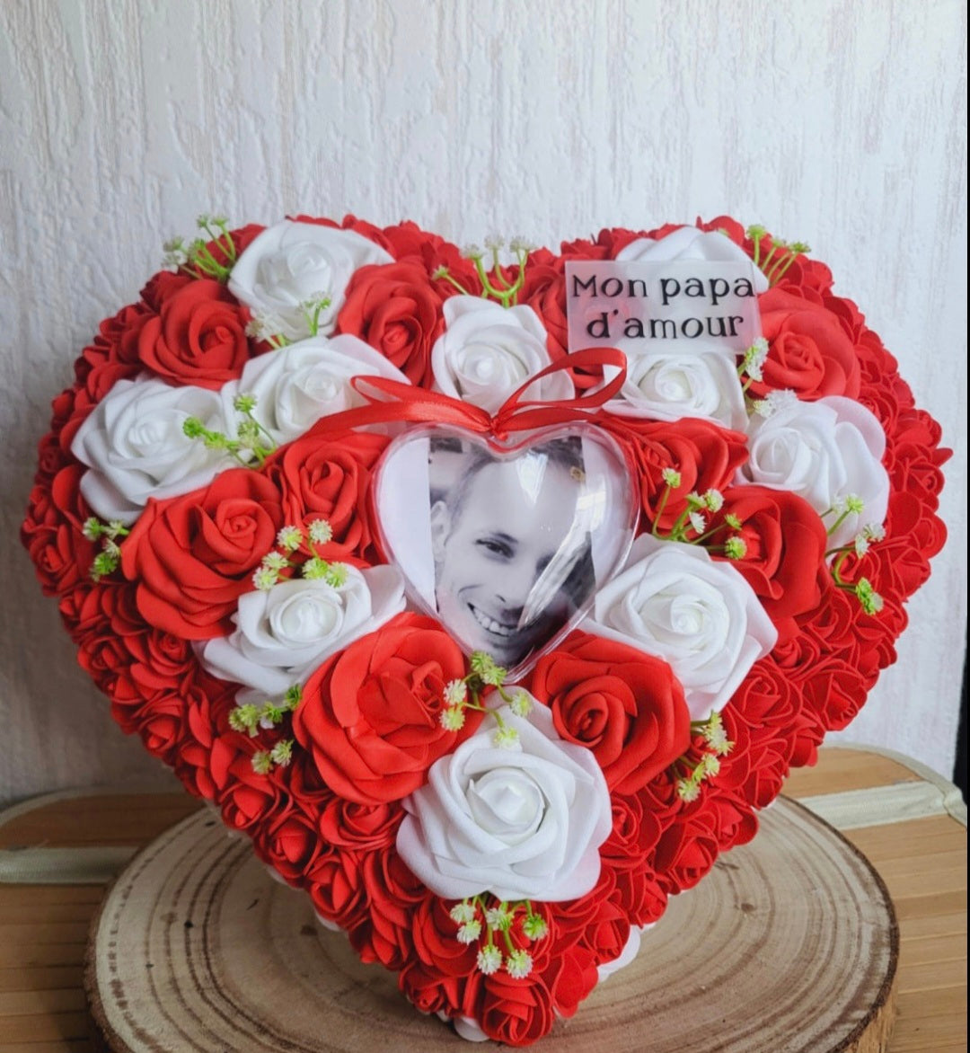 Coeur avec photo pour monument funéraire