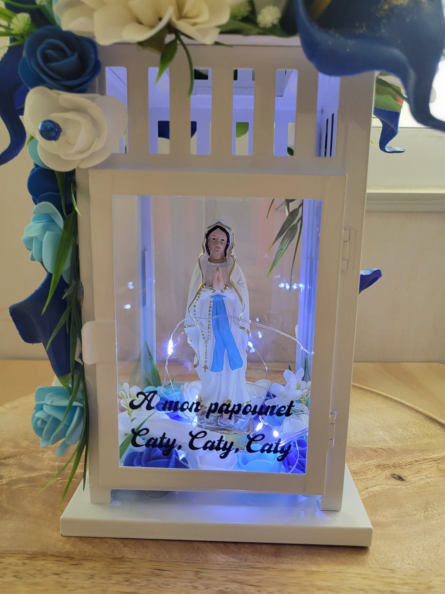 Lanterne avec Sainte vierge Marie pour monument funéraire