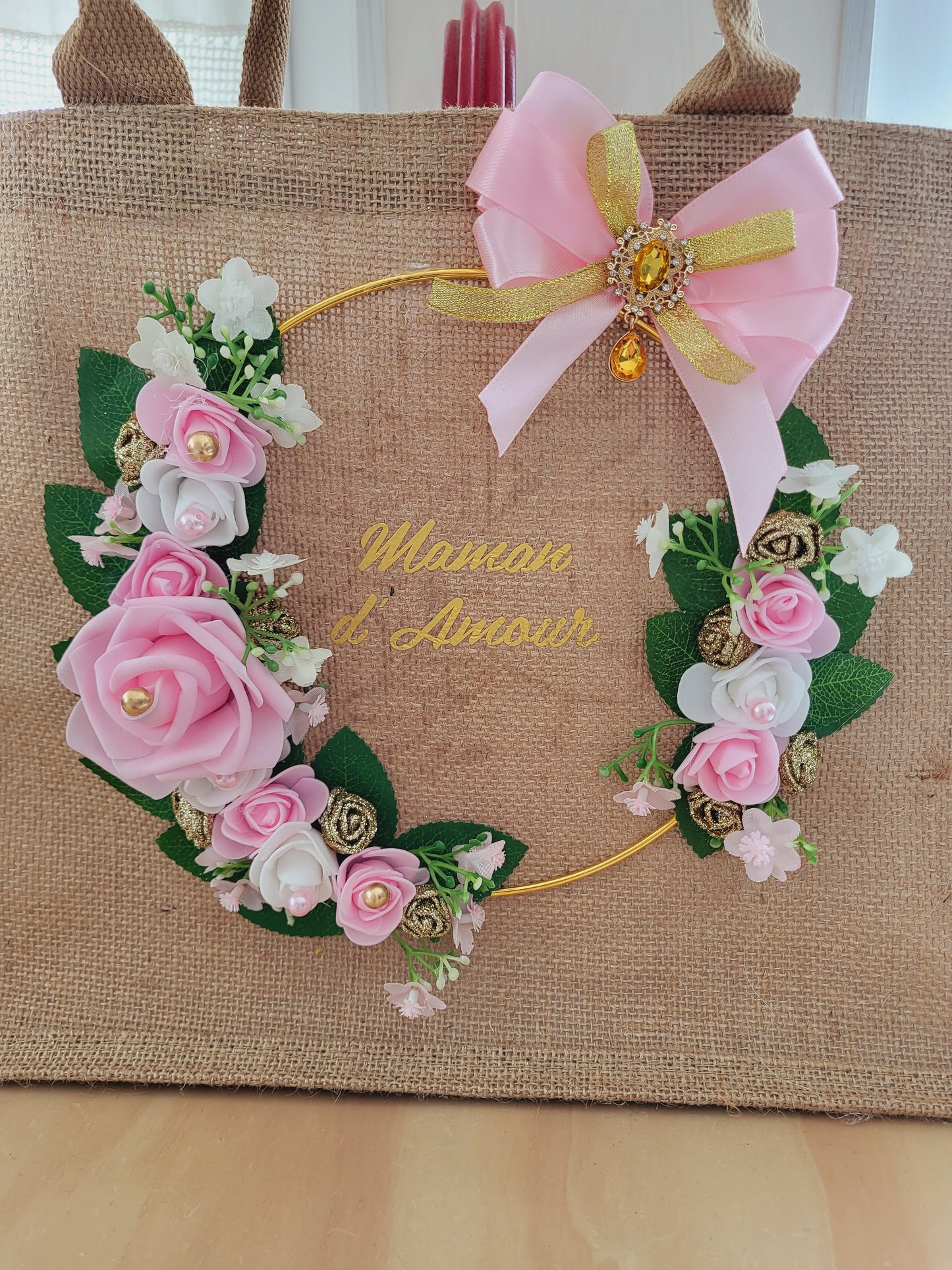Sac en toile de jute florale