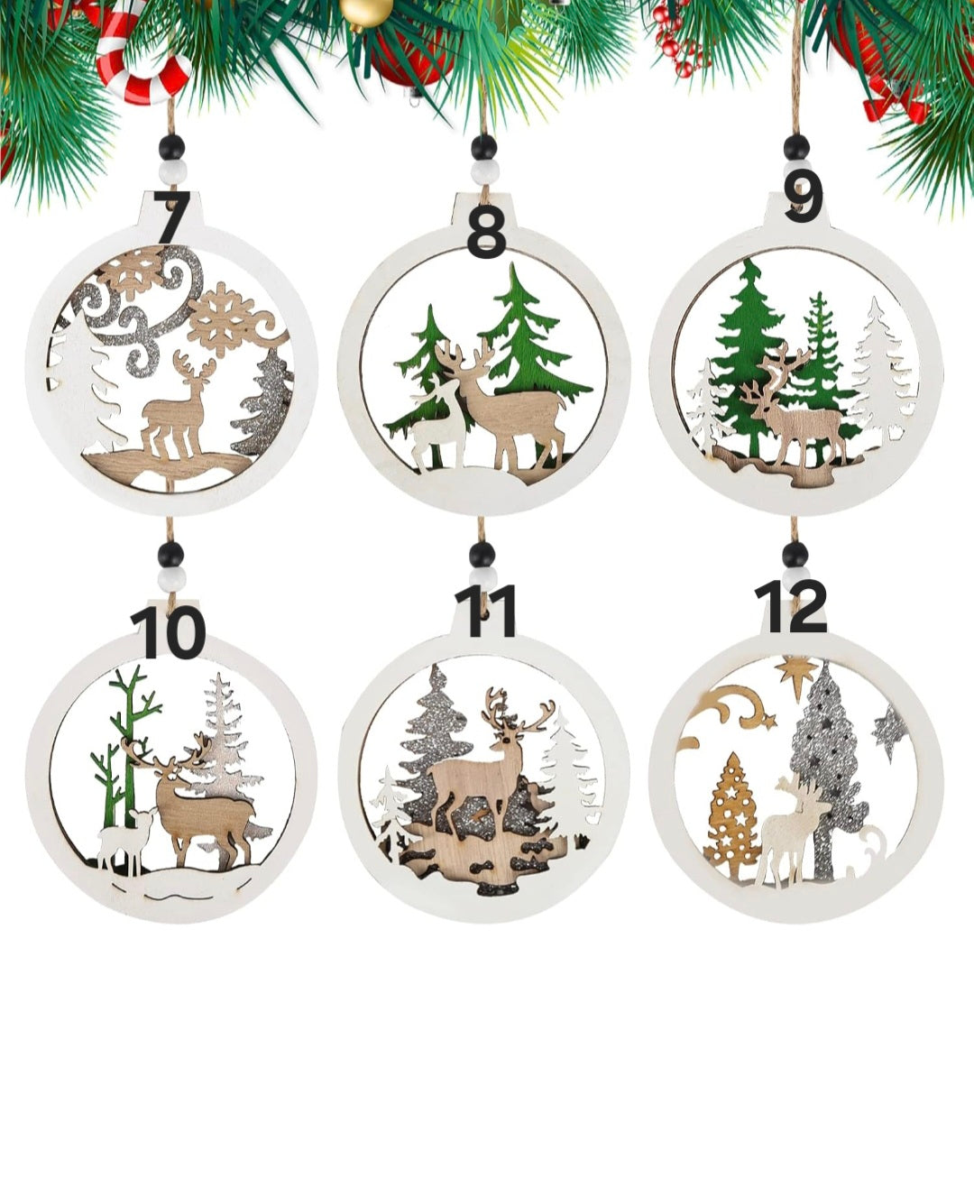 Boules de noël en bois a personnalisé