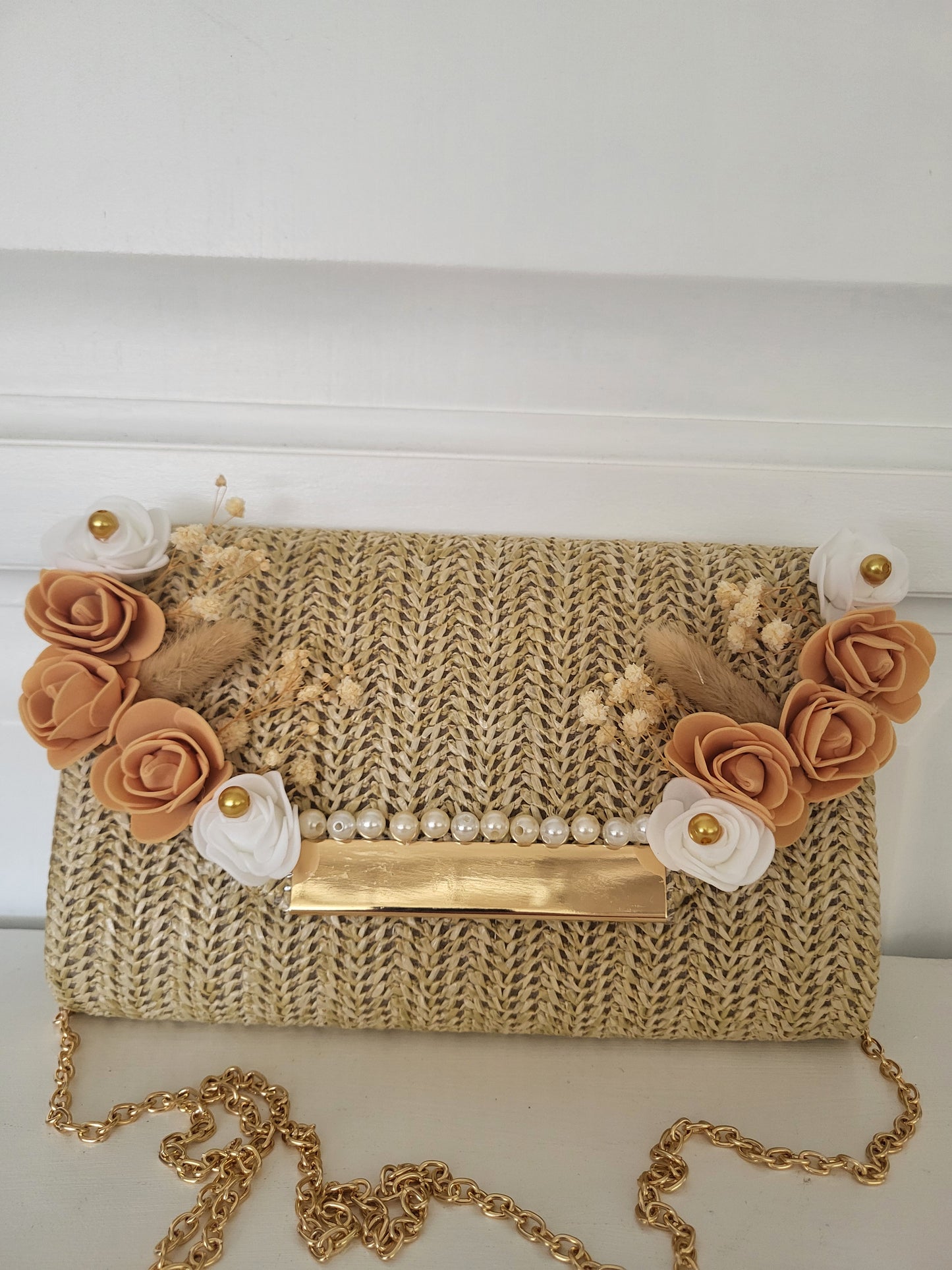 Sac a main femme en paille tissée
