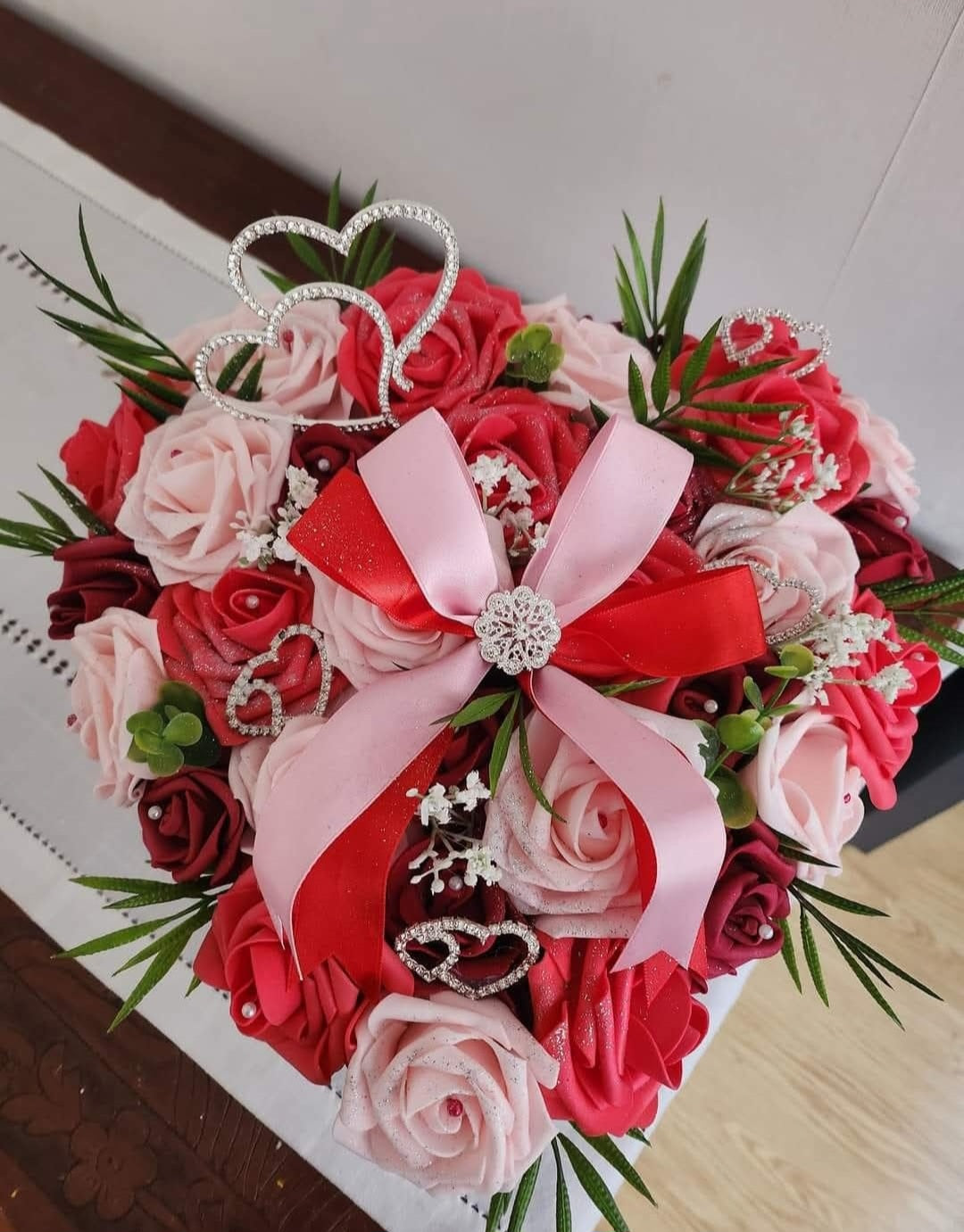 Boite florale en forme de cœur
