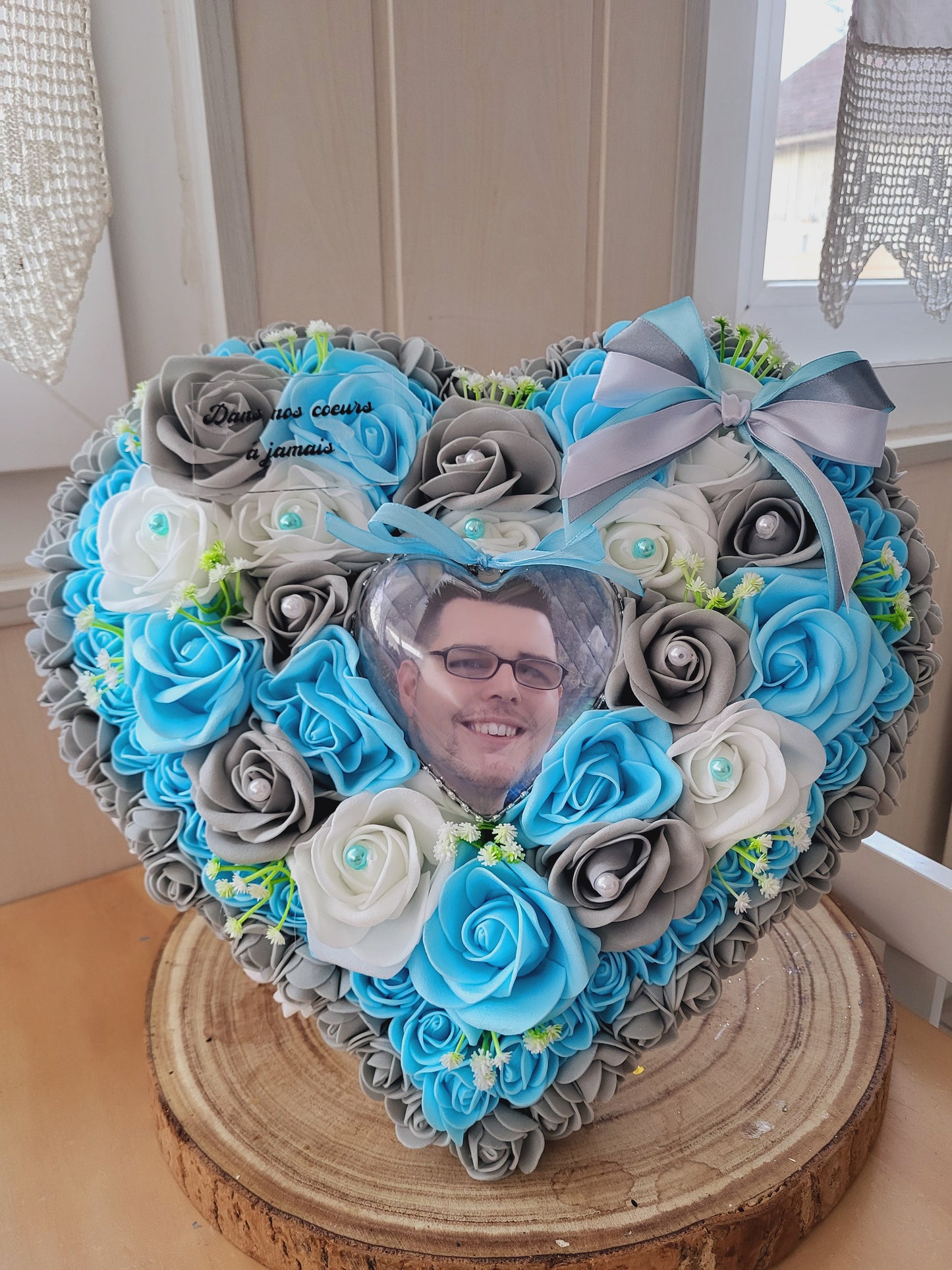 Coeur avec photo pour monument funéraire