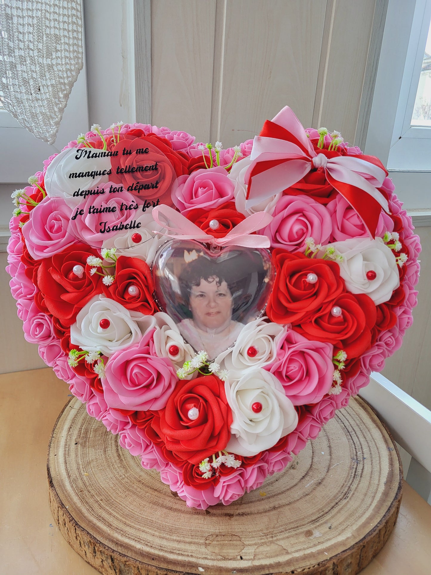 Coeur avec photo pour monument funéraire