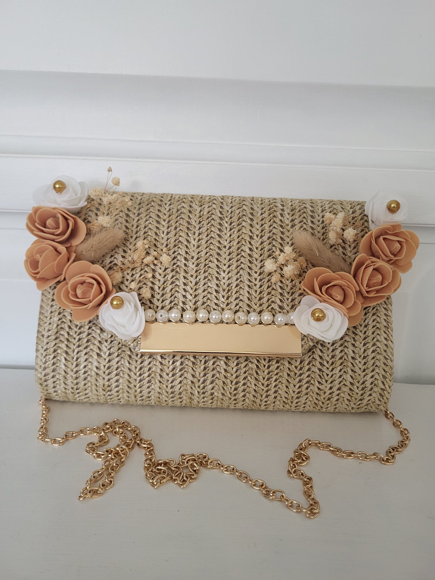 Sac a main femme en paille tissée