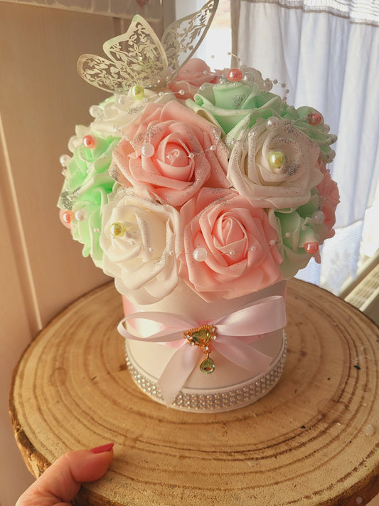Box florale avec boîte et led