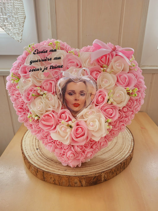 Coeur avec photo pour monument funéraire