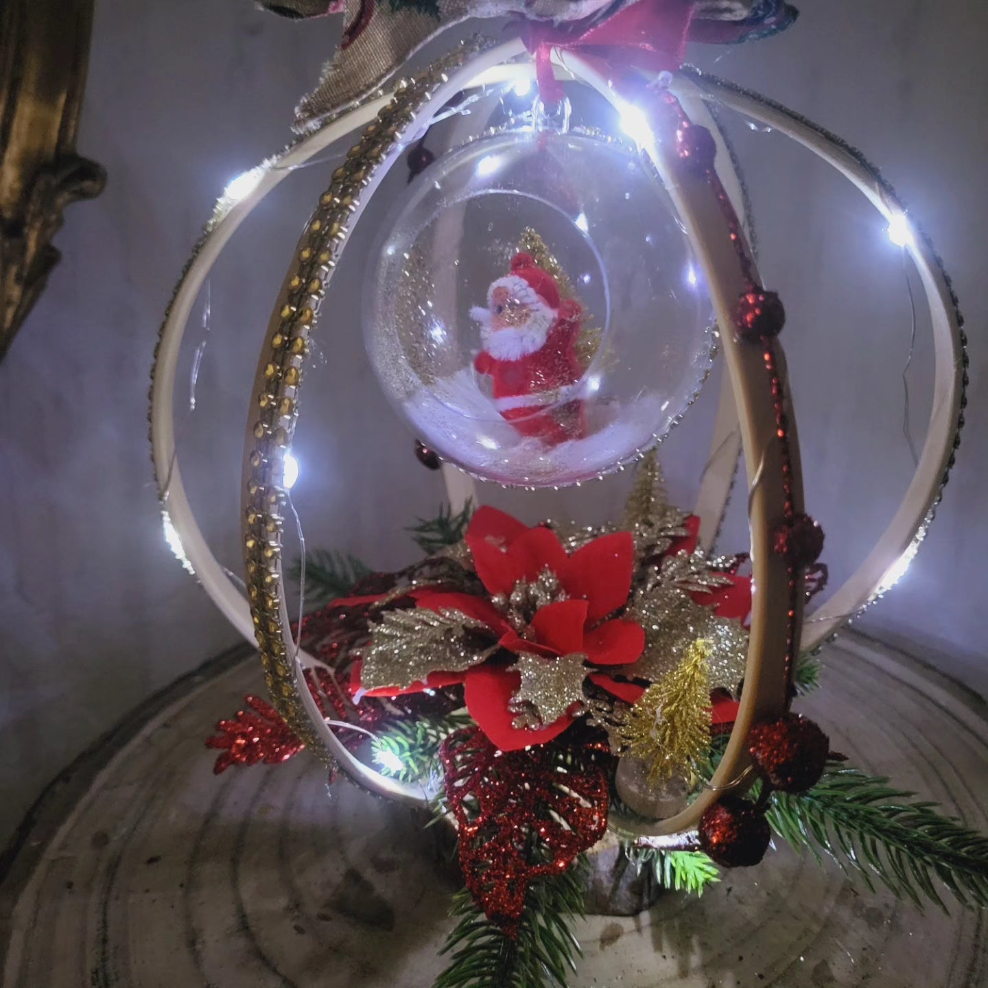 Boules de Noël sur  support