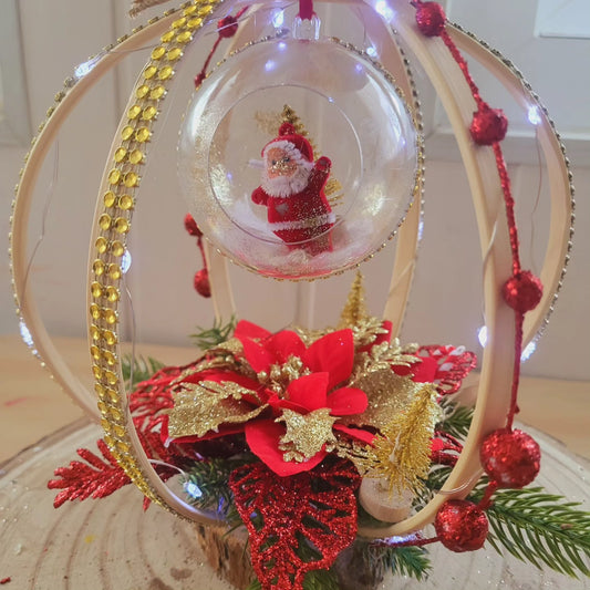 Boules de Noël sur  support