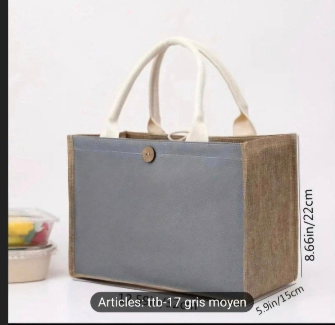 Sac e. Toile jute et coton