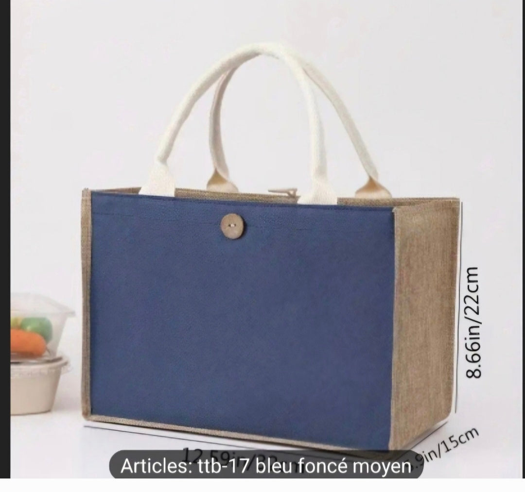 Sac e. Toile jute et coton