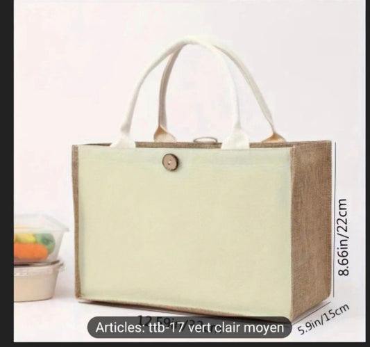 Sac e. Toile jute et coton