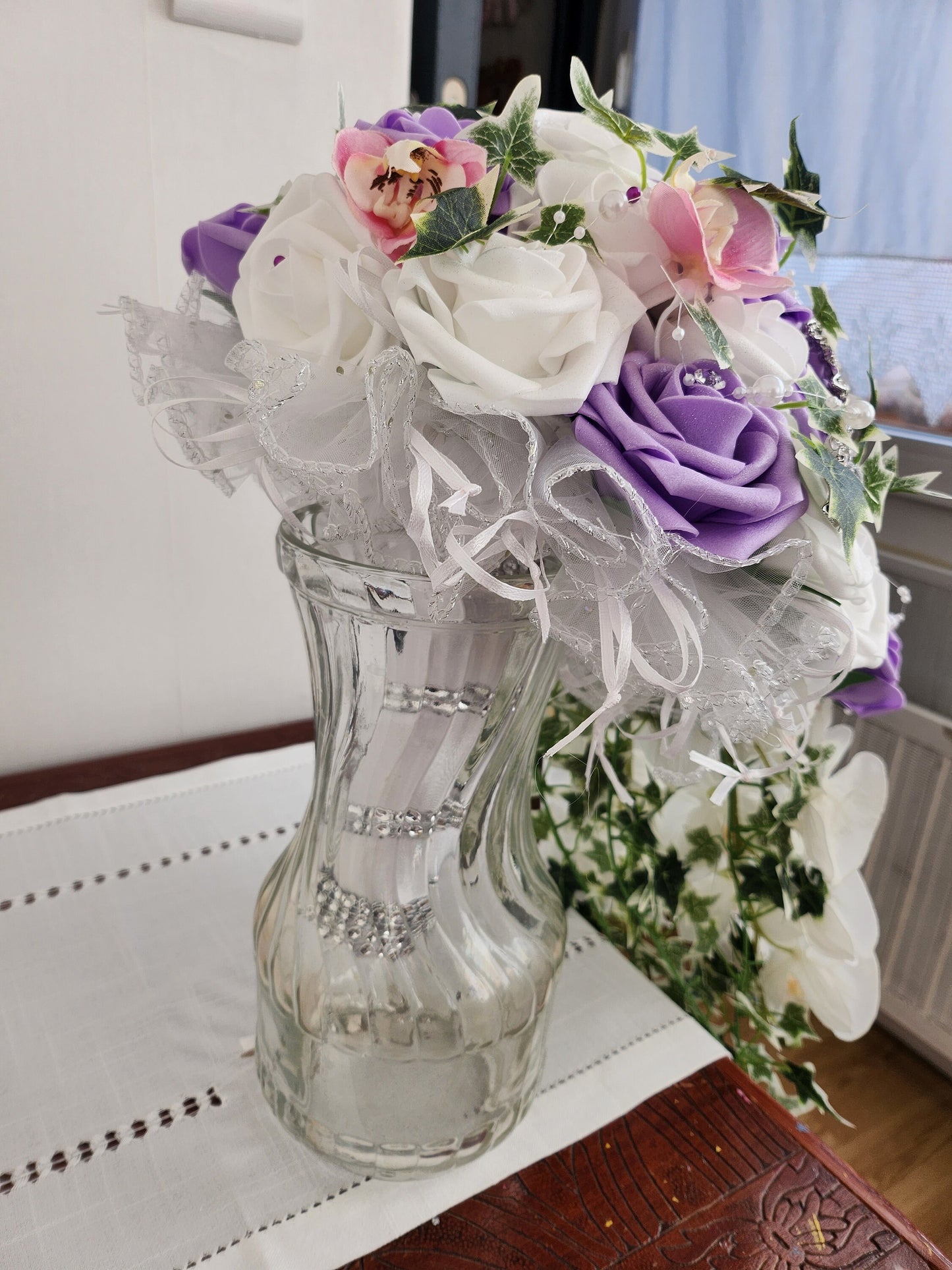 Bouquet de marié en cascade