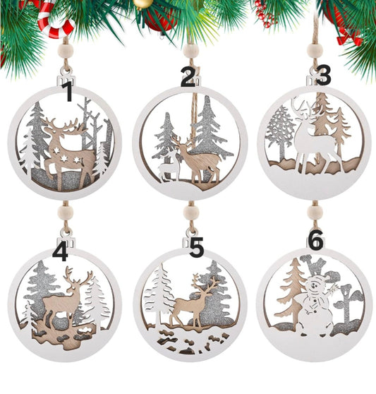 Boules de noël en bois a personnalisé