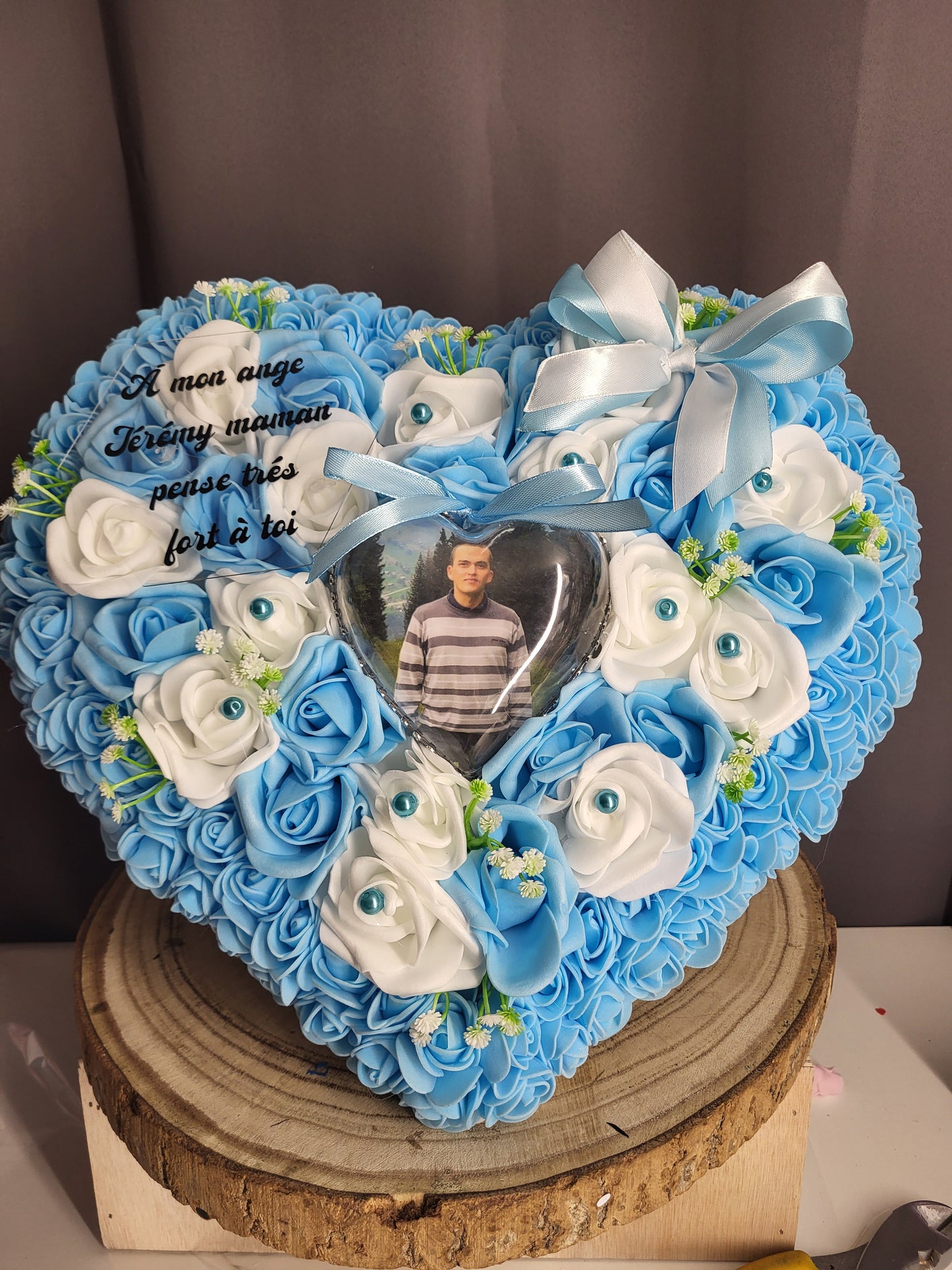 Coeur avec photo pour monument funéraire