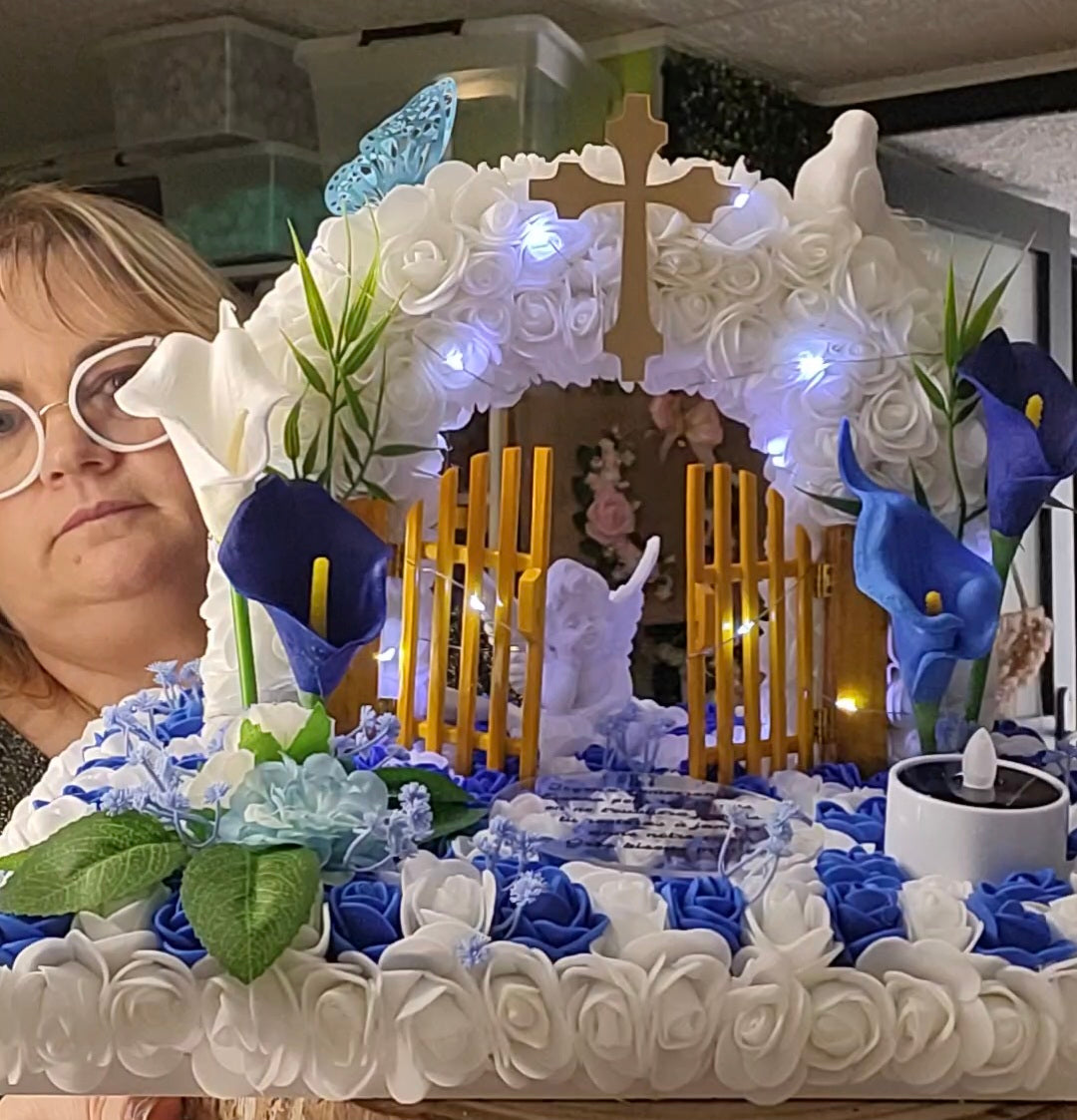 Porte du paradis avec led pour monuments funéraire