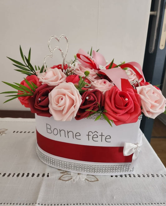 Boite florale en forme de cœur