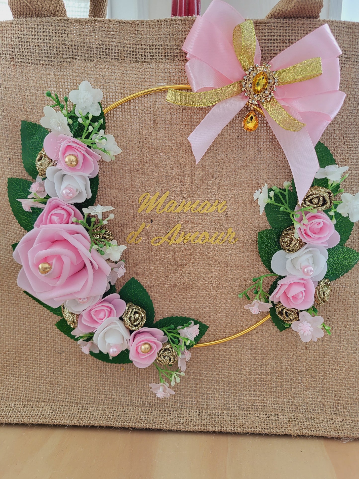 Sac en toile de jute florale