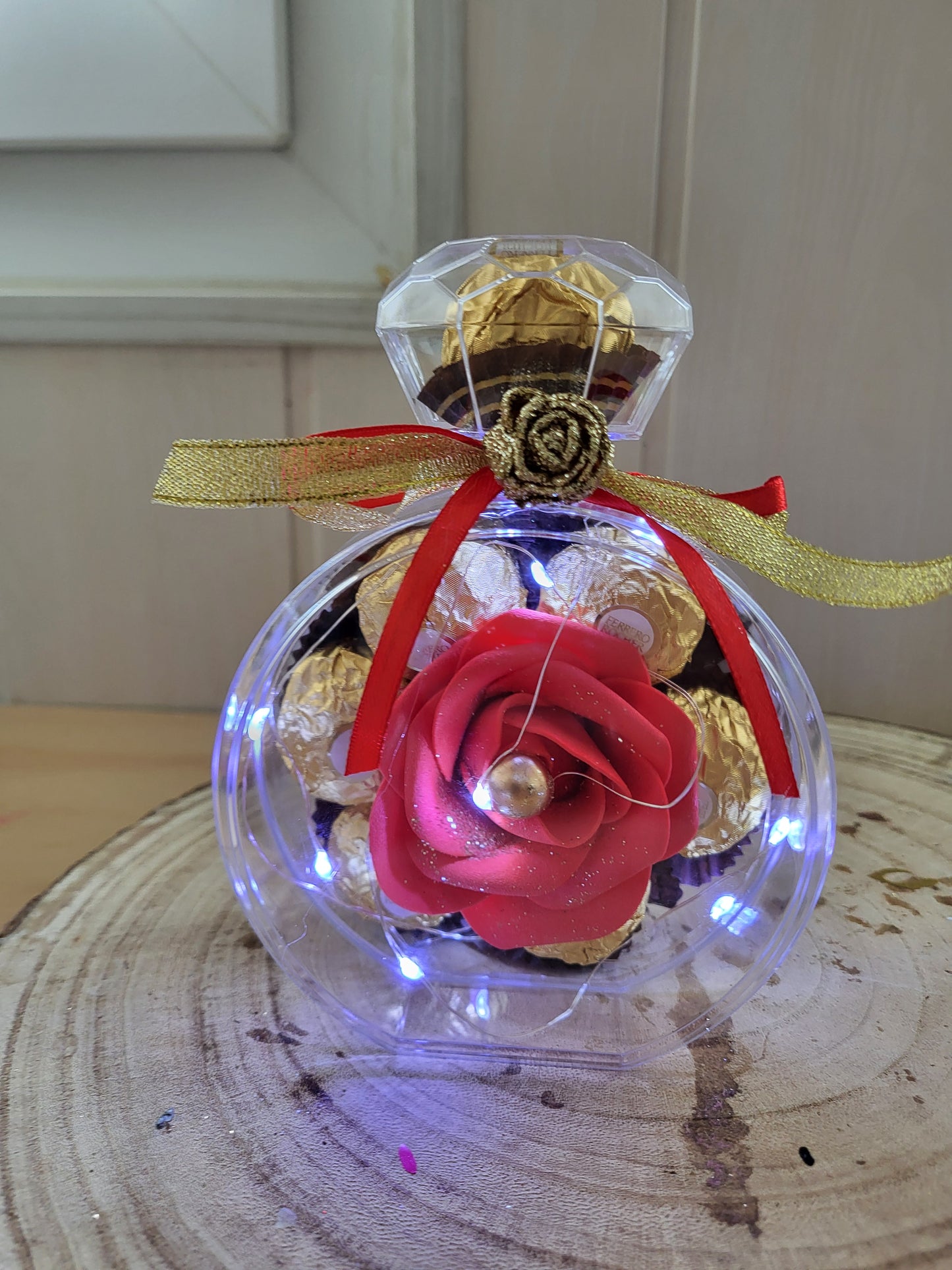 Bouteille deco avec chocolat avec led