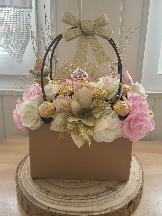 Sac florale avec chocolat